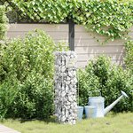 vidaXL Colonne Gabion avec Robinet d'Eau 100x25x25 cm Acier Inoxydable 304