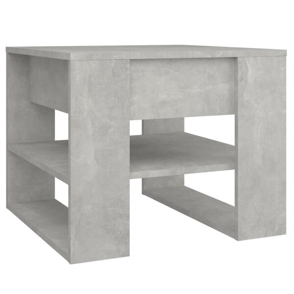 vidaXL Table basse gris béton 55 5x55x45 cm bois d'ingénierie