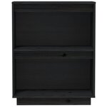 vidaXL Armoire console Noir 60x34x75 cm Bois de pin solide