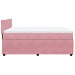 vidaXL Sommier à lattes de lit avec matelas Rose 160x200 cm Velours