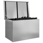 vidaXL Boîte de Rangement Extérieure Argent 80 x 50 5 x 50 cm Acier