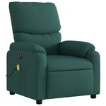 vidaXL Fauteuil de massage inclinable électrique Vert foncé Tissu