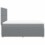 vidaXL Sommier à lattes de lit avec matelas Gris clair 140x190cm Tissu