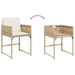 vidaXL Ensemble à manger de jardin avec coussins 5Pièces Beige poly rotin