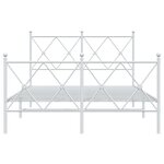 vidaXL Cadre de lit métal avec tête de lit/pied de lit blanc 120x190cm