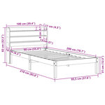 vidaXL Cadre de lit sans matelas 90x200 cm bois de pin massif
