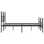 vidaXL Cadre de lit métal sans matelas avec pied de lit noir 193x203cm