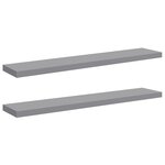 vidaXL Étagères murales flottantes 2 Pièces gris 120x23 5x3 8 cm MDF