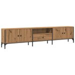 vidaXL Meuble TV à tiroir chêne artisanal 200x25x44 cm bois ingénierie