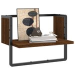 vidaXL Étagère murale avec barre chêne marron 40x25x30 cm