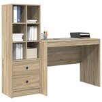 vidaXL Bureau avec tiroir 2 Pièces Chêne Sonoma
