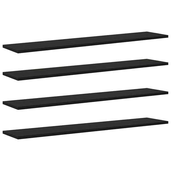 vidaXL Étagère à livres 4 Pièces Noir 100 x 20 x 1 5 cm Bois d'ingénierie