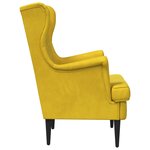vidaXL Fauteuil Jaune Velours