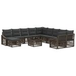 vidaXL Ensemble de canapé de jardin 12 pc Gris polyrotin