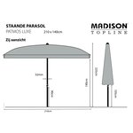 Madison Parasol de jardin Patmos Luxe rectangulaire rouge brique