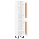 vidaXL Buffet haut Blanc brillant 34 5x34x180 cm Bois d'ingénierie