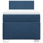 vidaXL Sommier à lattes de lit avec matelas Bleu 90x190 cm Tissu