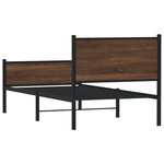 vidaXL Cadre de lit en métal sans matelas chêne marron 90x190 cm