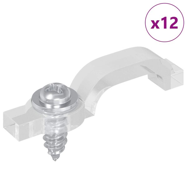 vidaXL Clips de bande LED 12 Pièces Transparent 23 8 x 7 3 x 4 3 mm