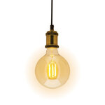 Ampoule led connectée kozii  éclairage multi-blancs  filament e27 g125 au verre ambré  5 5w cons. Variation de luminosité