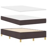 vidaXL Lit à ressorts avec matelas Marron foncé 120 x 190 cm tissu