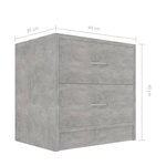 vidaXL Table de chevet Gris béton 40x30x40 cm Bois d'ingénierie