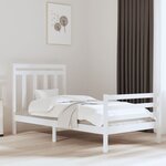 vidaXL Cadre de lit Blanc Bois massif 100x200 cm