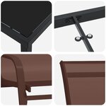 vidaXL Set de salle à manger de jardin 7 pièces Marron Textilène et acier