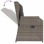 vidaXL Banc de jardin avec coussin Gris Poly rotin