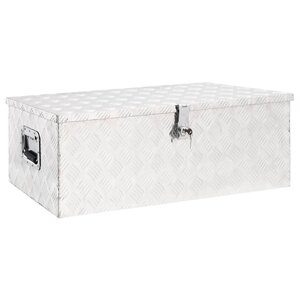 vidaXL Boîte de rangement Argenté 90x47x33 5 cm Aluminium
