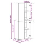 vidaXL Haut Armoire Chêne noir 70 x 33 5 x 180 cm Bois d'ingénierie