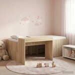 vidaXL Lit haut pour enfants avec bureau Chêne Sonoma 75 x 190 cm