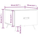 vidaXL Tables basses 2 Pièces gris béton 50x50x40 cm bois d'ingénierie