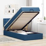 vidaXL Lit ottoman avec matelas et LED Bleu 100x200 cm Tissu