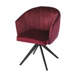 Chaise de salle a manger - Velours bordeaux - L 61,5 x P 61 x H 79,5 cm - MANON