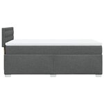 vidaXL Sommier à lattes de lit avec matelas Gris foncé 100x200cm Tissu