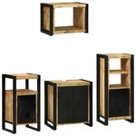 vidaXL Ensemble de mobilier de salle de bain avec étagère 4 Pièces