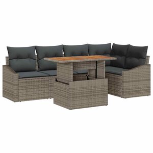 vidaXL Ensemble de salle à manger pour jardin 6 Pièces Gris et marron