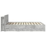 vidaXL Cadre de lit avec rangement Gris béton 150 x 200 cm