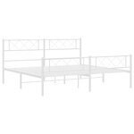 vidaXL Cadre de lit métal sans matelas et pied de lit blanc 193x203 cm