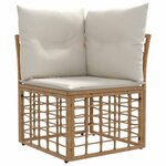 vidaXL Ensemble de canapés d'extérieur 9 Pièces Blanc Naturel et Crème