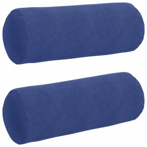 vidaXL Coussins d'accent 2 Pièces Bleu police Ø 25 x 70 cm
