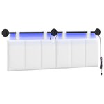 vidaXL Tête de lit suspendue Avec lumière LED Blanc Tissu
