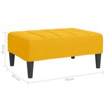 vidaXL Repose-pied Jaune 78x56x32 cm Velours