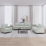 vidaXL Ensemble de canapés 3 Pièces avec coussins Gris clair Velours