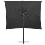 vidaXL Parasol déporté à double toit Anthracite 250x250 cm