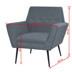 vidaXL Fauteuil gris clair acier et tissu