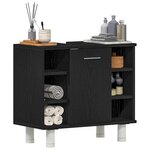 vidaXL Cabinet de salle de bain avec porte Chêne noir 60 x 32 x 54 cm