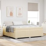 vidaXL Cadre de lit avec matelas Crème 200 x 200 cm tissu
