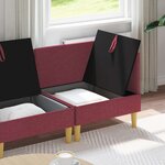 vidaXL Canapé modulaire avec rangement 4 Pièces Bordeaux Tissu